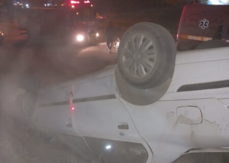 واژگونی خودرو سواری سمند دربلوار دانشجو  ورنامخواست+تصاویر