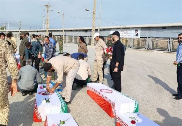 ورود پیکر ۲۲ شهید تازه‌تفحص‌شده از مرز شلمچه