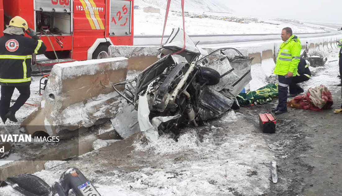 تصادف پراید و کامیون در محور فولادشهر – نجف‌آباد با ۵ مصدوم و فوتی+فیلم