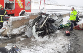 تصادف پراید و کامیون در محور فولادشهر – نجفآباد با ۵ مصدوم و فوتی+فیلم