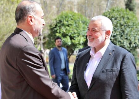 دیدار و گفت‌وگوی امیرعبداللهیان با اسماعیل هنیه در تهران