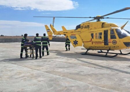 انتقال هوایی مصدوم ترافیکی از داران به اصفهان