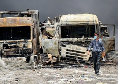 اعلام پایان عملیات ملی اطفای حریق اسکله شهید رجایی