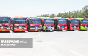 آیین رونمایی از هشت دستگاه اتوبوس درون شهری در فولادشهر