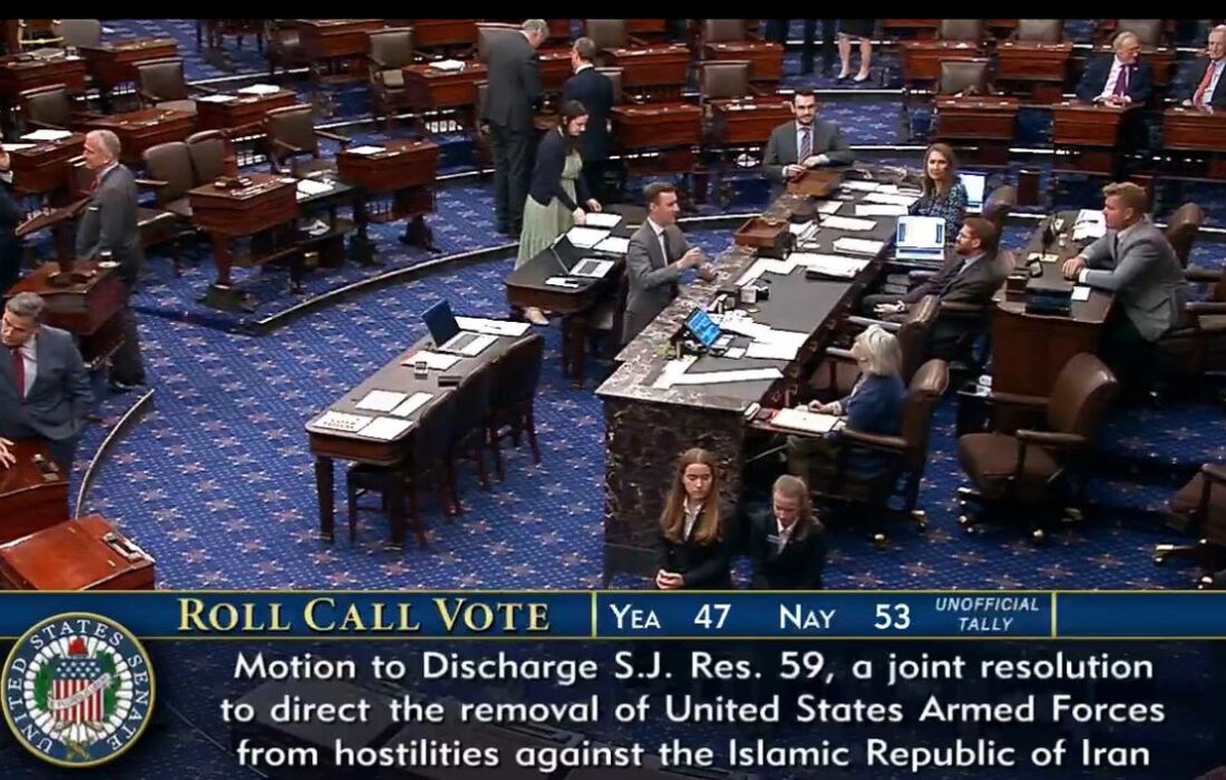 مجلس سنای آمریکا طرح کاهش اختیارات ترامپ درباره جنگ با ایران را رد کرد
