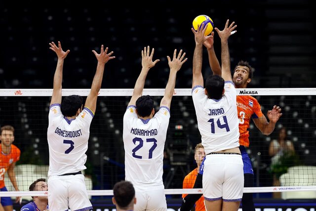 پیروزی والیبال ایران مقابل هلند