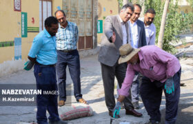 بازدید شهردار سده لنجان از پروژه دفع آبهای سطحی خیابان توحید