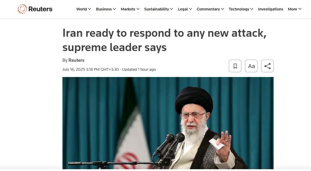 هشدار قاطع رهبری به واشنگتن و تل‌آویو در صدر توجه رسانه‌های انگلیسی‌زبان