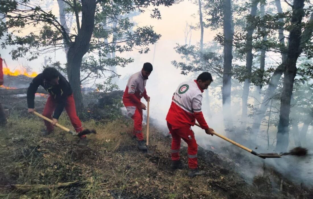 گسترش آتشسوزی در الیت چالوس پس از هشت روز متوقف شد