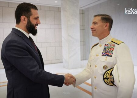 دیدار فرمانده جدید سنتکام با رئیس دولت موقت سوریه