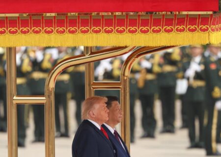 استقبال شی از ترامپ در تالار بزرگ خلق