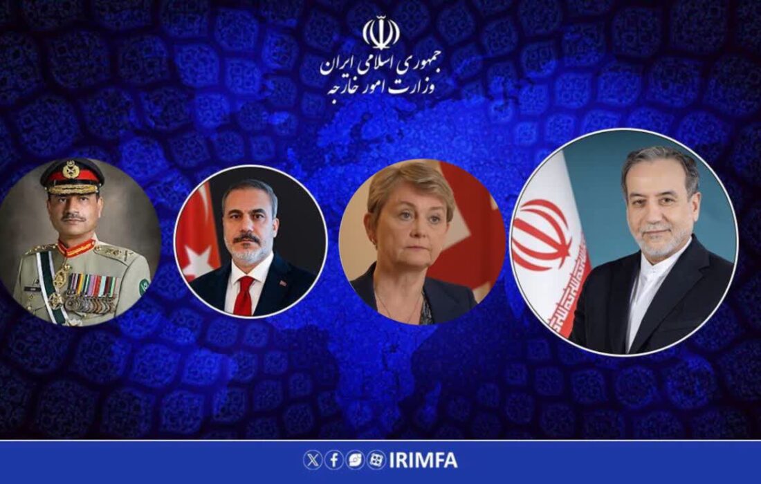 رایزنی عراقچی با وزرای خارجه انگلیس و ترکیه و فرمانده ارتش پاکستان در مورد نقض آتش
