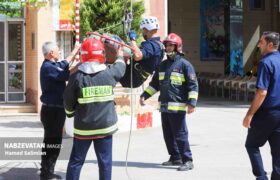 نمایش آمادگی و توان عملیاتی آتشنشانی چرمهین در مانور روز ملی آتشنشانی