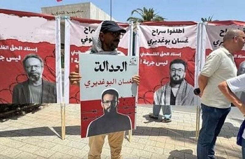 تظاهرات تونسیها در حمایت از فعالان بازداشت شده «ناوگان صمود»