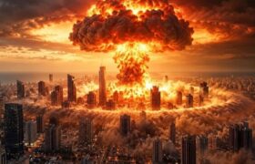 انتشار تصویر انفجار هسته‌ای بر فراز تل‌آویو توسط «بنیامین نتانیاهو»